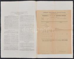 Szombathely 1905. "Nemzeti Baleset-Biztosító Részvény-Társaság Budapest" kötvénye 514K-ról...