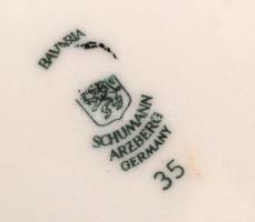 Kézzel festett Bavaria Schumann Arzberg Germany porcelán lapos tányérok. 6 db-os szett, új állapotba...