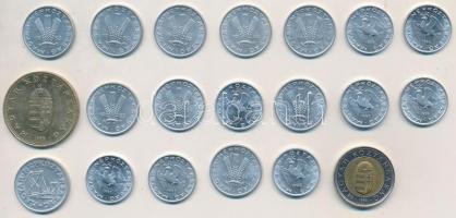 1986-1990. 10f Al (8x) + 1982-1990. 20f Al (9x) + 1987. 50f Al + 1995. 100Ft + 1998. 100Ft T:1-2