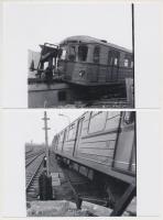 cca 1980 Budapest, Kisiklott metrószerelvény, 3 db korabeli negatívról készült modern nagyítás 15x10 cm-es fotópapírra