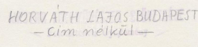 cca 1970 Horváth Lajos feliratozott, vintage fotóművészeti alkotása, 22x14,5 cm