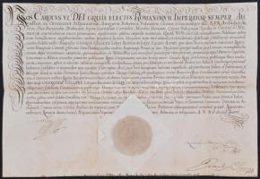 1724 III. Károly magyar király kinevező oklevele lázi Ghillányi György báró (?-1681) részére magyar ...