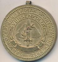 ~1930. "Középfokú Iskolák Sportköreinek Országos Szövetsége Versenydíja / Dulce et decorum est pro patria mori (Édes és dicső dolog a hazáért meghalni)" aranyozott Br díjérem füllel (40,5mm) T:2