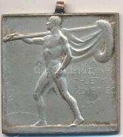 ~1920. "A Magyar Athletikai Szövetség Díja" ezüstözött fém díjérem füllel (30,5x30,5mm) T:2,2-