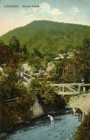 Lillafüred, Szinva részlet, horgászok, híd (vágott / cut)