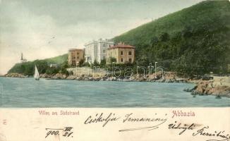 5 db RÉGI városképes képeslap, Abbázia, jó állapotban / 5 old town-view postcards from Abbazia, in g...