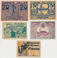 Ausztria / Gmunden 1920. 10h + 20h + 50h + Admont 1920. 40h + 60h + 80h + Aistersheim 1920. 20h + Al...