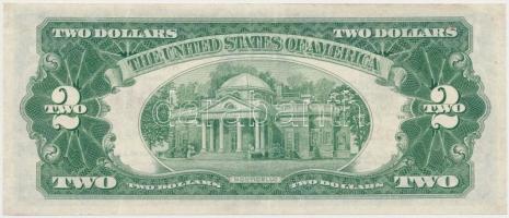 Amerikai Egyesült Államok 1953. 2$ "A" piros pecséttel T:restaurált
USA 1953. 2 Dollars &...