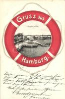 Hamburg, Jungsernstieg / port, emergency swim belt