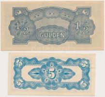 Holland Kelet-India / Japán megszállás 1942. 5c + 1/2G T:II,III
Netherlands East Indies / Japanese ...