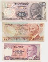 Törökország 1974. 20L + 1976. 50L + 1984. 100L T:I,II,III Turkey 1974. 20 Lira + 1976. 50 Lira + 1984. 100 Lira C:UNC,XF,F