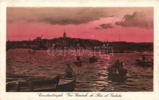 Constantinople, Pera, Galata, boats