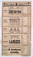 1931 Szeged Szab. Kir. Városi Színház program plakát,kis hibával, 57x29cm