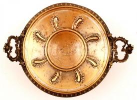 Ezüstözött réz asztali kínáló, díszes d: 22 cm