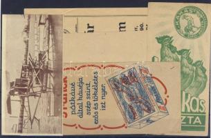 1920-as évek 5db klf magyar számolócédula