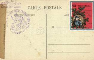 Germonville, WWI military monument, 42 Territorial stamp on the backside (gluemark)