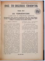 1942. évi Országos Törvénytár (Corpus Iuris). Budapest, 1942, Stádium. Korabeli félvászonkötésben