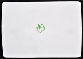 ~1970-1980. Épületet ábrázoló hollóházi porcelán plakett tokban (114x79mm) T:1-