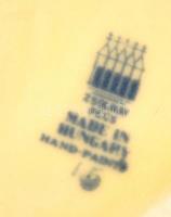 Zsolnay szívecske, kézzel festett, jelzett, hibátlan, 11×8 cm