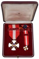 Olaszország 1866- "Olasz Korona Rend Lovagkeresztje" zománcozott kitüntetés mellszalagon, ...