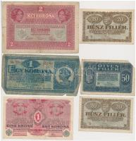 10db-os vegyes magyar korona bankjegy tétel T:vegyes