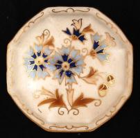 Zsolnay búzavirág mintás  dobozka, kézzel festett, jelzett, hibátlan, 8,5×8,5 cm