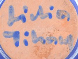 Kék-fehér kerámia tál és kancsó, jelzettek, hibátlanok, m: 13 cm, d: 25 cm