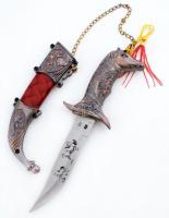 Lófejes modern tőr, h:21 cm