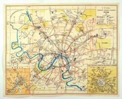 1962 Moszkva orosz nyelvű térképe, jelmagyarázattal, 56x70 cm / 1962 Map of Moscow, 56x70 cm