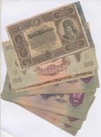 49db-os vegyes korona, forint, pengő bankjegy tétel, közte 1904. 10K T:vegyes