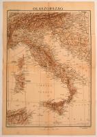1943 Olaszország térképe, magyar nyelvű, Kókai Lajos kiadása, Budapest, 60x42 cm / 1943 Map of Italy, 60x42 cm