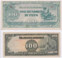 Burma / Japán megszállás 1944. 100R + Fülöp-szigetek / Japán megszállás 1944. 100P + Franciaország D...