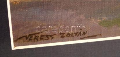 Veress Zoltán (1868-1935): Ókori rom. Olaj, vászon-karton, jelzett, üvegezett keretben, 18×23 cm