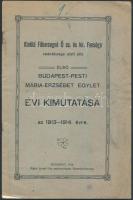 1914 A Klotild főhercegné védnöksége alatt álló Első Budapest-Pesti Mária-Erzsébet Egylet évi kimutatása az 1913-1914. évre, 12p