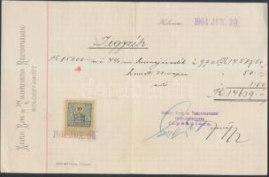 1904-1927 3 db régi okmány: jegyzék, számla, házassági anyakönyvi kivonat, mindegyiken okmánybélyege...