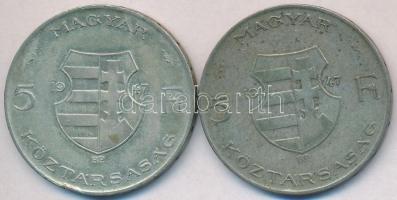 1947. 5Ft Ag "Kossuth" (2x) T:2-,3