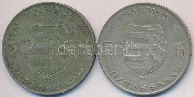1947. 5Ft Ag "Kossuth" (2x) T:2-,3