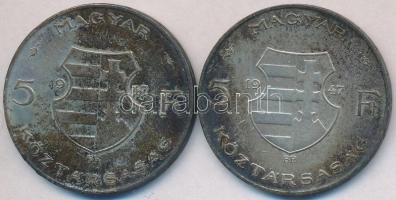 1947. 5Ft Ag "Kossuth" (2x) T:2-,3 patina
