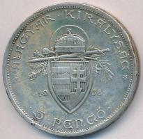 1938. 5P Ag "Szent István" T:2-
Adamo P8.1