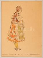 Veress Zoltán (1868-1935): Vázlat rajzok (6db). Ceruza, papír, egyik jelzés nélkül, üvegezett keretb...