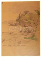 Veress Zoltán (1868-1935): Vázlat rajzok (6db). Ceruza, papír, egyik jelzés nélkül, üvegezett keretb...