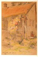 Veress Zoltán (1868-1935): Vázlat rajzok (6db). Ceruza, papír, egyik jelzés nélkül, üvegezett keretb...