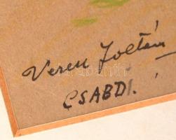 Veress Zoltán (1868-1935): Vázlat rajzok (6db). Ceruza, papír, egyik jelzés nélkül, üvegezett keretb...