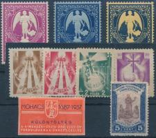 1931-1937 3 klf levélzáró + UT REGNET sor + 2 klf bélyeg