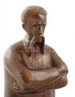 Jelzés nélkül: Madách Imre bronz szobor, Iparművészeti Vállaltos rag. lappal, 30cm