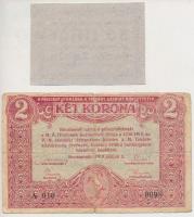 Kecskemét 1919.06.05. 2K + Miskolc ~1930. 50f "Fodor Zoltán Könyvkereskedés" utalvány T:II...