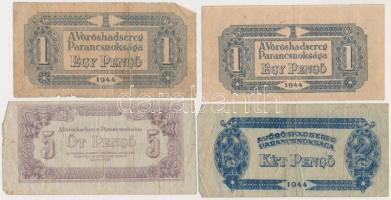 1944. 1P-100P (10x) "A Vörös Hadsereg Parancsnoksága" T:vegyes