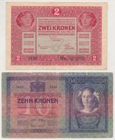 1904. 10K + 1917. 2K mindkettő "Bács-Bodrog Vármegye Nemesmilitics Község" felülbélyegzéss...