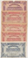 1946. 10db-os vegyes magyar adópengő bankjegy tétel, közte fordított címeres is T:vegyes
