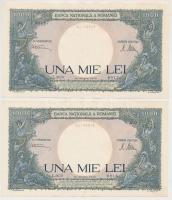 Románia 1945. 1000L (2x) sorszámkövetők T:I-,II Romania 1945. 1000 Lei (2x) sequential serials C:AU,XF